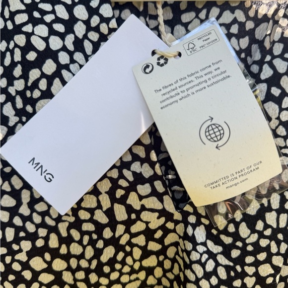 MANGO Elegant Animal Print Long Sleeved Maxi Dress Size 4 - Picture 7 of 15